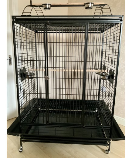Parrot-Supplies San Francisco Premium Play Top Macaw Cage - Black